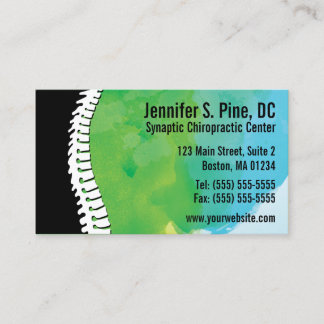 Watercolor Spine Chiropractic Business Cards