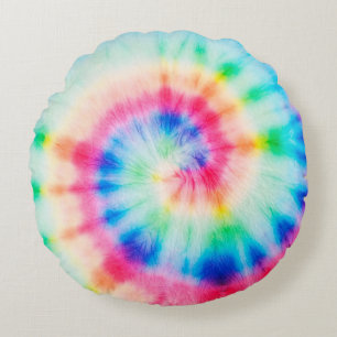 Watercolor Spiral. Organic Artistic Dirty Art. Spi Round Cushion