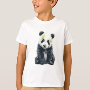 Watercolor Splash Baby Panda Kids T-Shirt