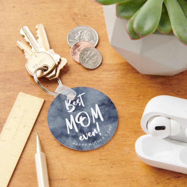 Watercolor Splash Best Mom Ever Mother's Day Key Ring (Desk)