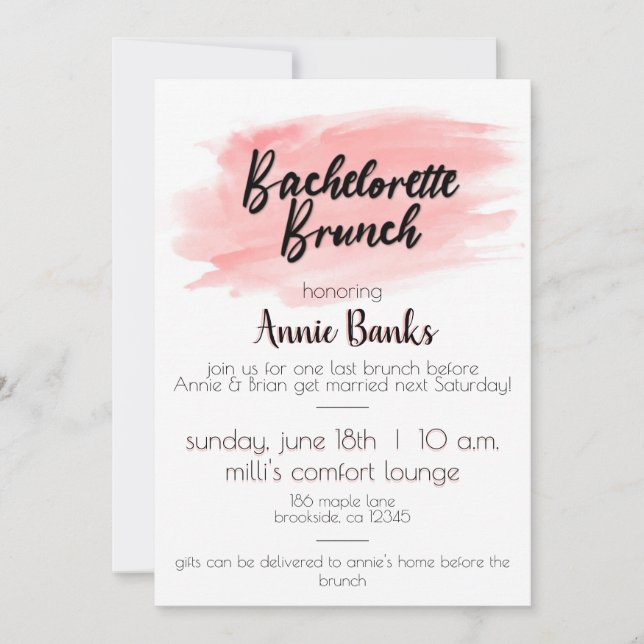 Watercolor Splash Brunch Invite (Front)