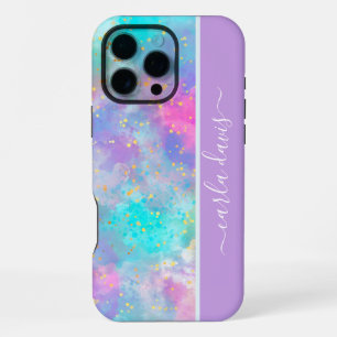 Watercolor Splash Custom Name iPhone 16 Pro Max Case