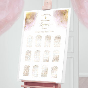 watercolor splash design Baptism seating chart