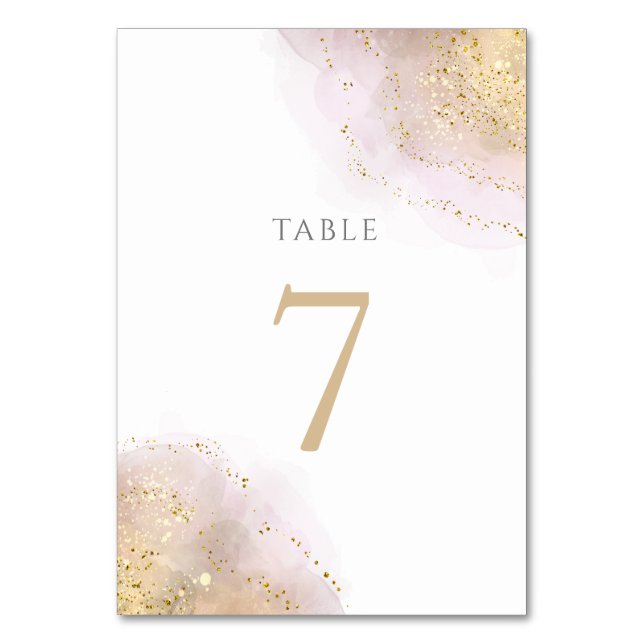 watercolor splash design Table Number 7 (Front)