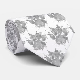 Watercolor Splash Dog Paw Print Pattern Neck Tie