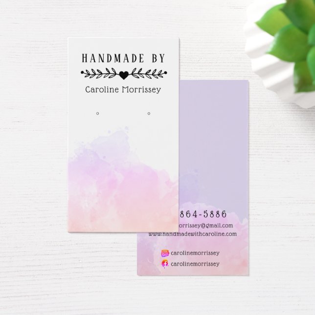 Watercolor Splash Earring Display Card (Desk)