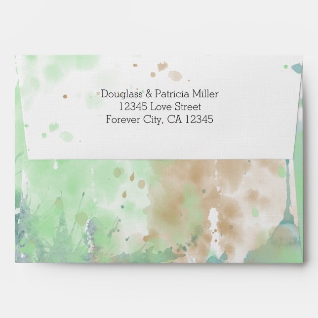 Watercolor Splash Envelope (Back (Top Flap))