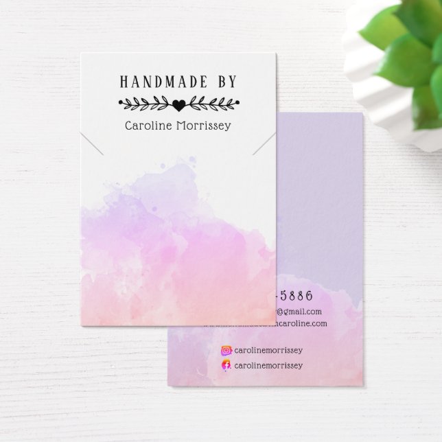 Watercolor Splash Necklace Display Card (Desk)