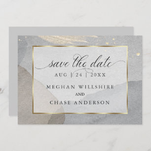 Watercolor Splash on Granite Stone Light Grey  Invitation