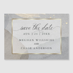 Watercolor Splash on Granite Stone Save the Date  Magnetic Invitation