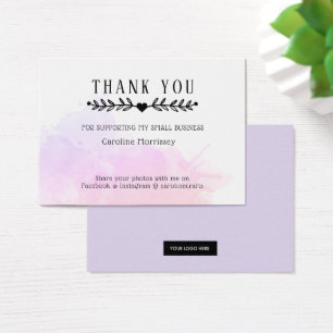 Watercolor Splash Small Business Thank You Insert