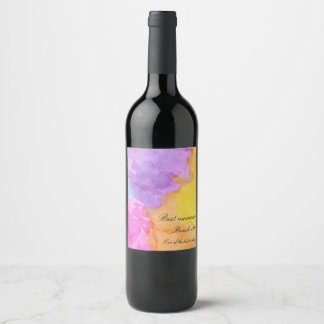 Watercolor splash wine label