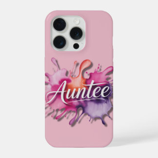 Watercolor Splash with Auntee typography  iPhone 15 Pro Case
