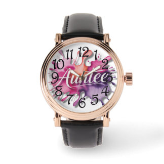 Watercolor Splash with Auntee typography  Watch