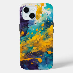 Watercolor Splashes Background iPhone 15 Case