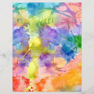 Watercolor Splashes Painted Paper