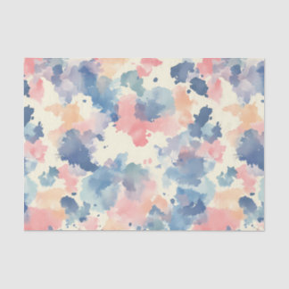 Watercolor Splashes Pink Blue  Tissue Paper