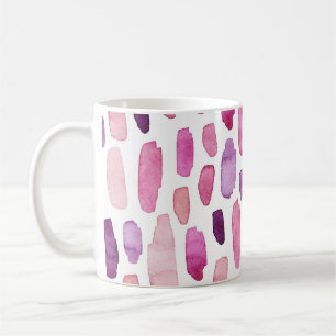 Watercolor Splashes: Pink, Purple Pattern. Coffee Mug