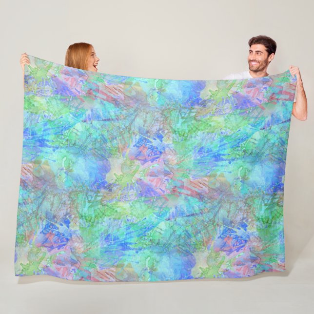 Watercolor Splashes - Seamless Pattern 4 Fleece Blanket (In Situ)