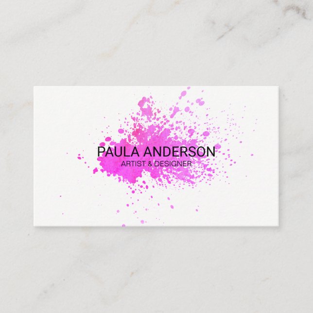 Watercolor Splat Business Card (Front)