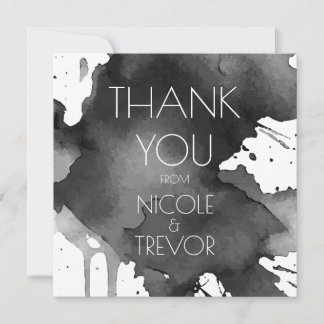 Watercolor Splat Wedding Thank You Card