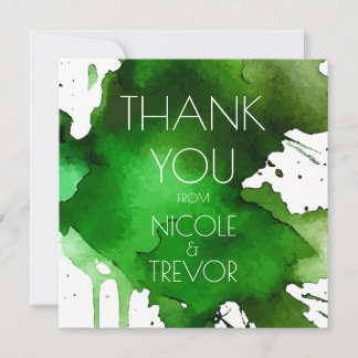 Watercolor Splat Wedding Thank You Card