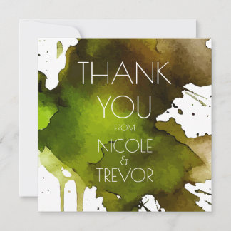 Watercolor Splat Wedding Thank You Card