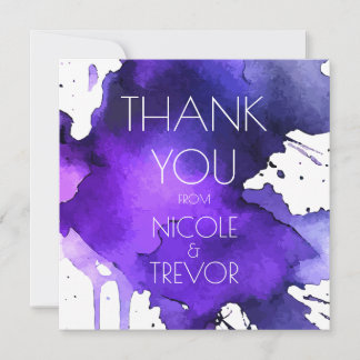 Watercolor Splat Wedding Thank You Card