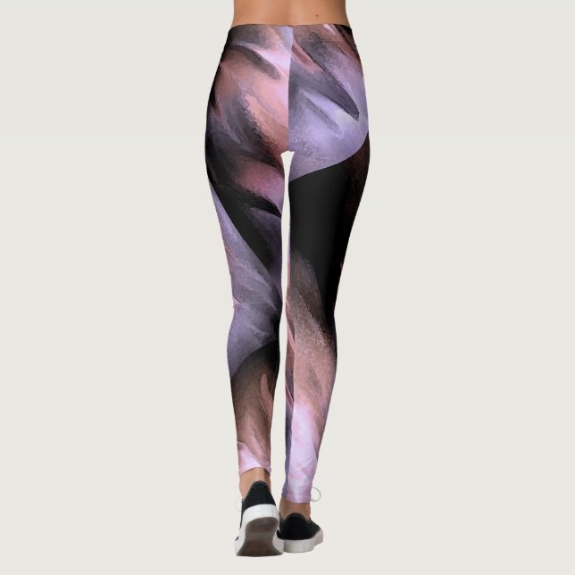 Watercolor Splatter Abstract Brush Strokes Canvas Leggings (Back)