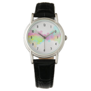 Watercolor Splatter Colourful Abstract Design Watch