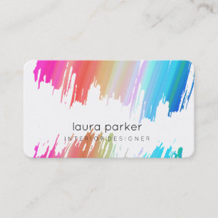 Watercolor Splatter Elegant Abstract Modern Chic Business Card