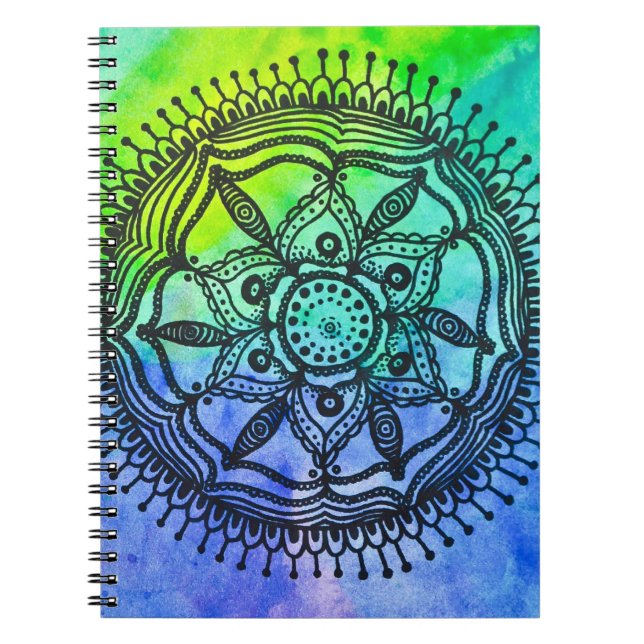 Watercolor Splatter Mandala Notebook. Notebook (Front)