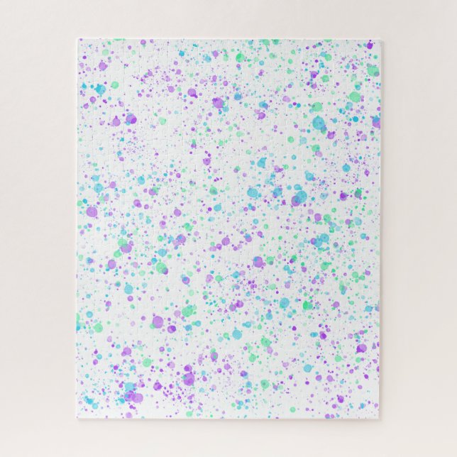 Watercolor Splatter on White Puzzle (Vertical)