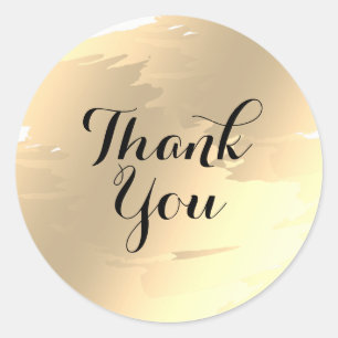 Watercolor Splatter Thank You  Abstract Modern Classic Round Sticker