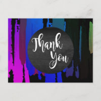 Watercolor Splatter Thank You Abstract Modern