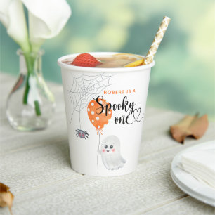 Watercolor Spooky One 1st Birthday Paper Cups