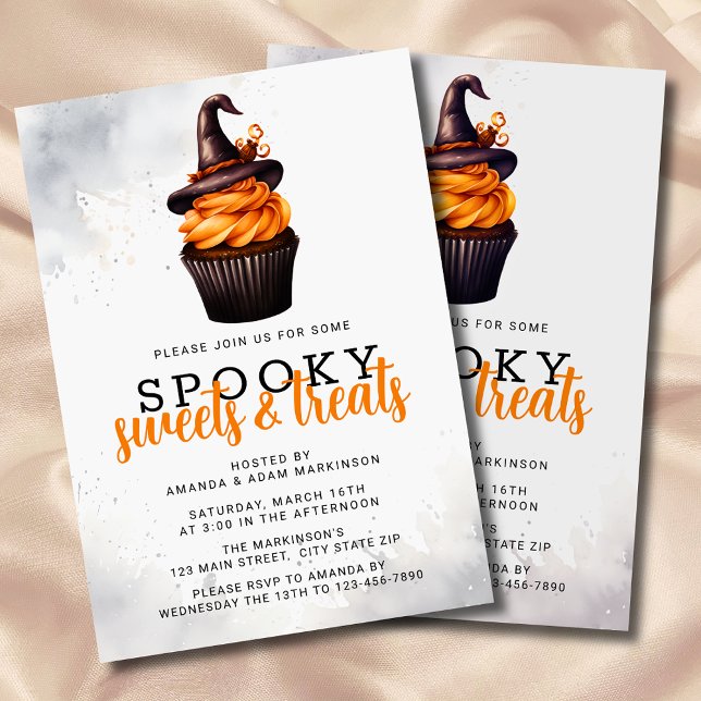 Watercolor Spooky Sweets & Treats Halloween Party Invitation (Creator Uploaded)