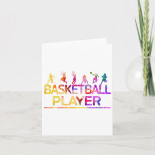 Watercolor Sport Basketball Player Card