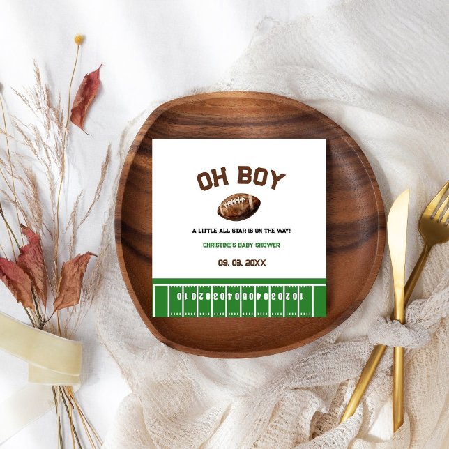 Watercolor Sport Football Baby Shower  Napkin (Creator Uploaded)