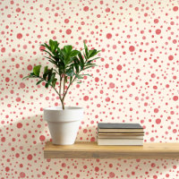 Watercolor Spots and Dots Red Cream