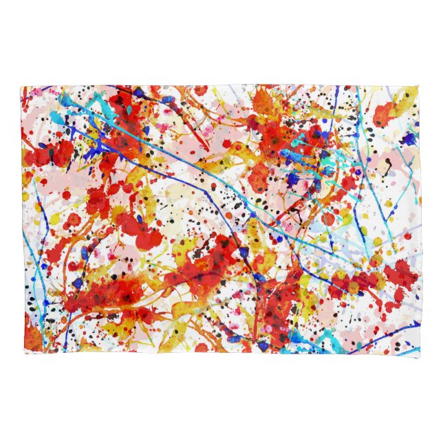 Watercolor Spots White Background Pattern Pillowcase (Front)