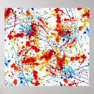 Watercolor Spots White Background Pattern Poster