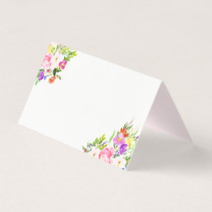Watercolor Spring Blooms Floral Place Cards II