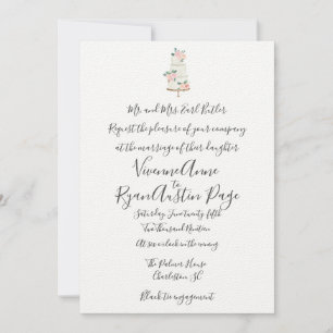 Watercolor Spring Botanical Wedding Invitation