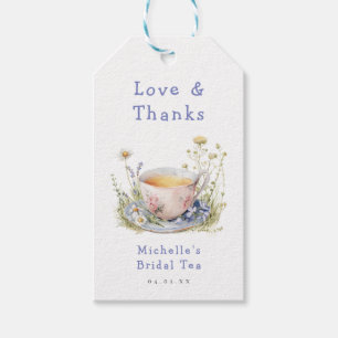 Watercolor Spring Bridal Shower Tea Party Gift Tags