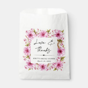 Watercolor Spring Cherry Blossom Bridal Shower Favour Bags