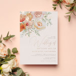 Watercolor Spring Coral Peach Pink Floral Wedding<br><div class="desc">Watercolor Spring Coral Peach Pink Floral Wedding Foil Invitation</div>