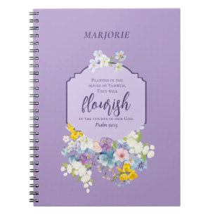 Watercolor Spring Floral Bible Verse Notebook