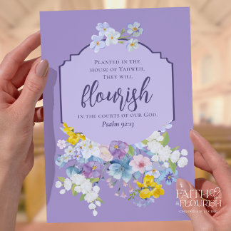 Watercolor Spring Floral Scripture Church Bulletin