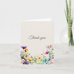 Watercolor Spring Floral Thank You Card